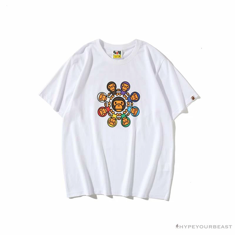 BAPE Baby Milo Ring Colorful Kaleidoscope Tee Shirt ‘WHITE’ Clothes