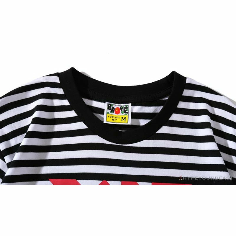 BAPE Baby Milo Rock Bass Player Striped Tee Shirt ‘BLACK’ Clothes