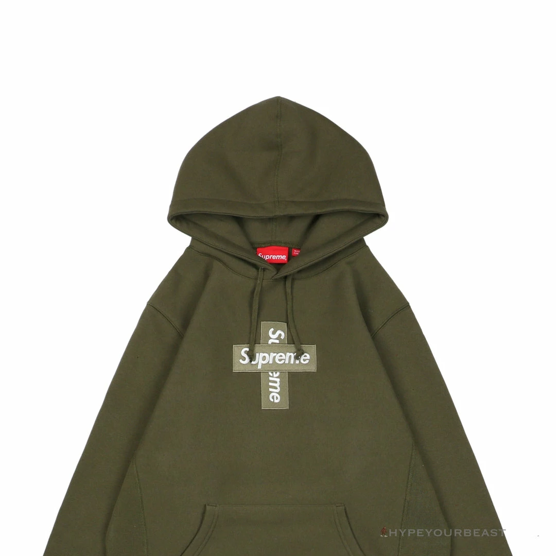hypeyourbeast S*p*e cross box logo hoodie green