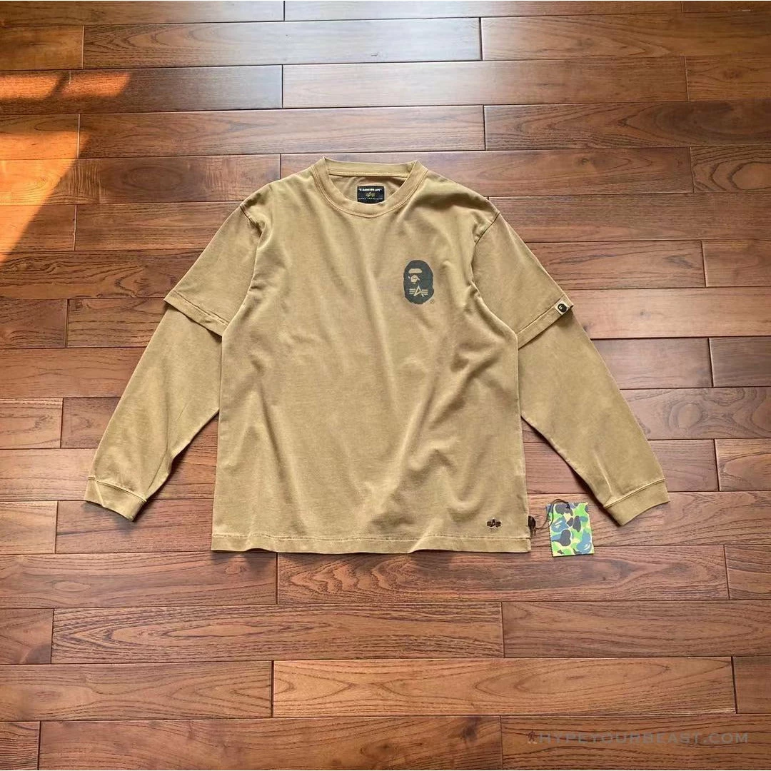 HypeYourBeast Bape Long Sleeve Tee Shirt Brown