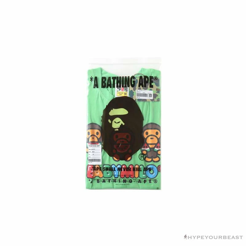 Clothes BAPE Baby Milo Watermelon Little Monkey Tee Shirt ‘GREEN’