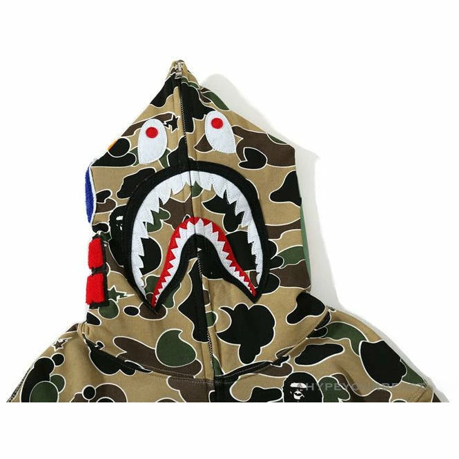 BAPE Shark Head STA Star Camouflage Hoodie ‘YELLOW’ Clothes