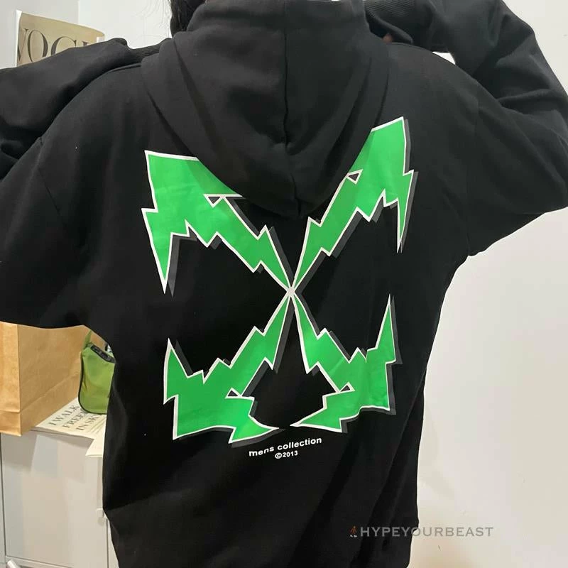HypeYourBeast Hoodies & Jackets Off-White Green Hoodie – Black