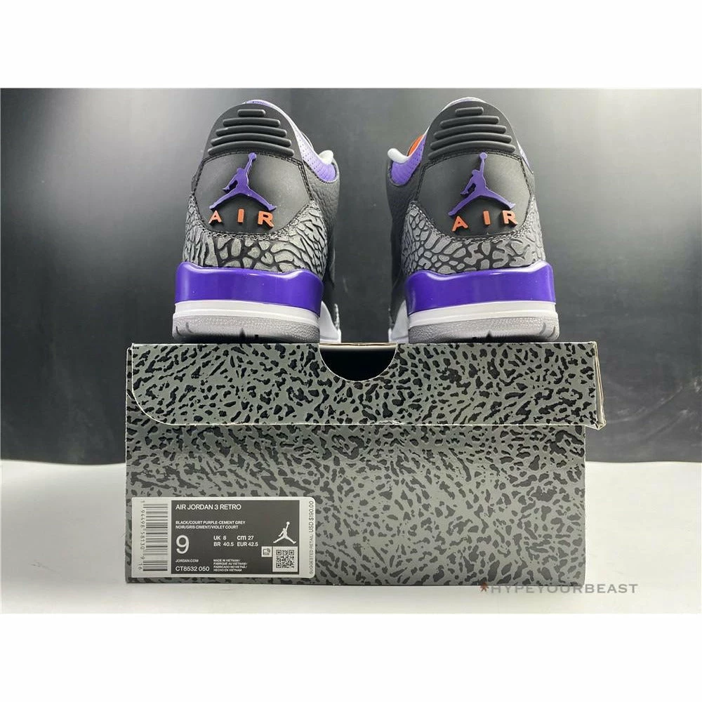 Air Jordan 3 ‘Court Purple Black Cement’