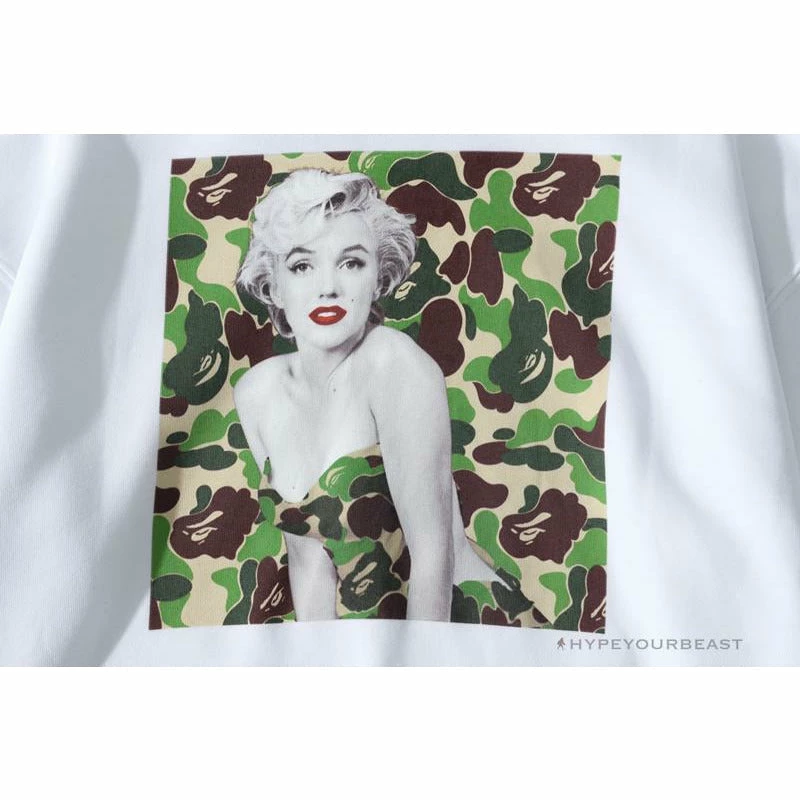 BAPE Marilyn Monroe Camouflage Background Hoodie ‘WHITE’ Clothes