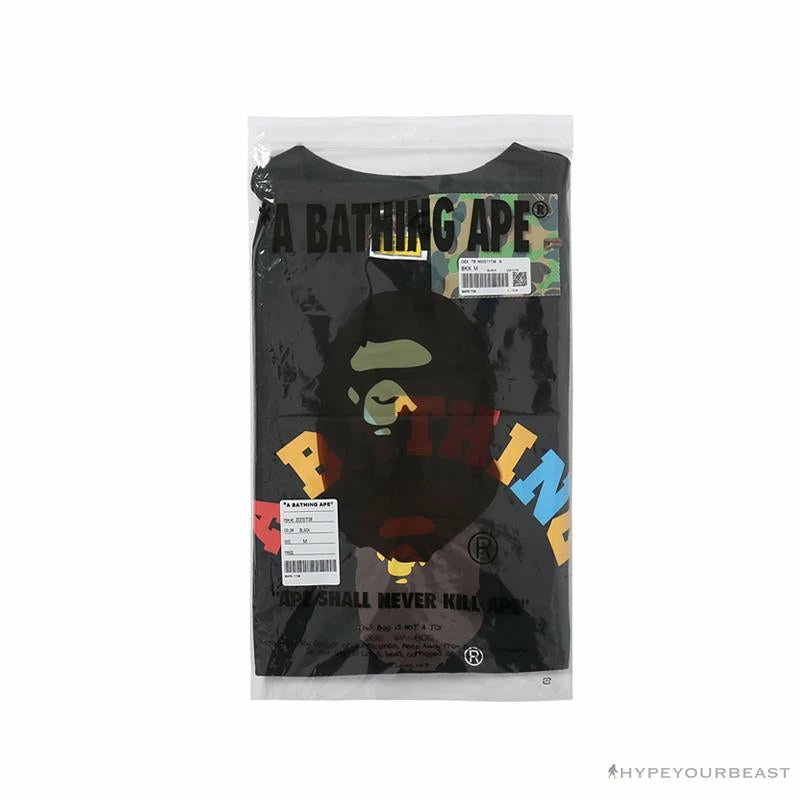 BAPE Little Ape Head Colorful Classic Tee Shirt ‘BLACK’ Clothes