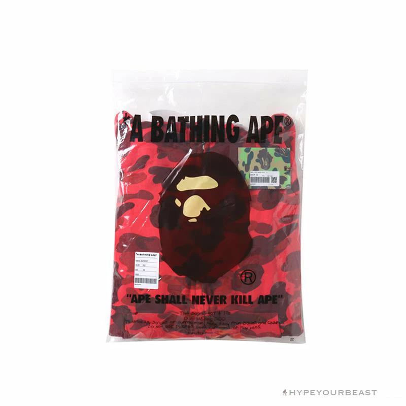 Clothes BAPE Camo Hoodie Shark Head ‘RED’