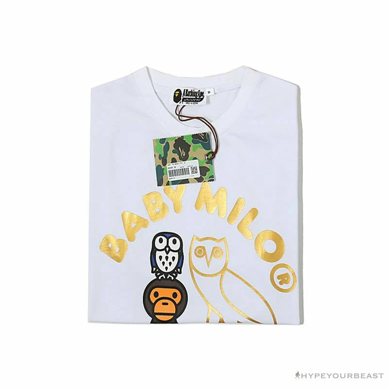 BAPE Baby Milo Owl Bronzing Tee Shirt ‘WHITE’ Clothes