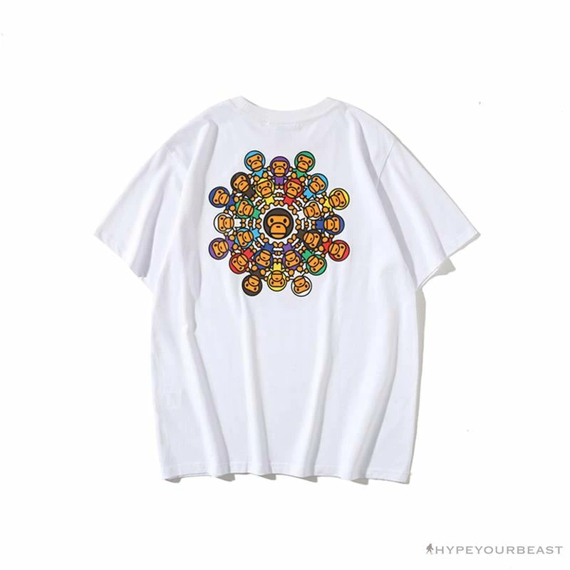 BAPE Baby Milo Ring Colorful Kaleidoscope Tee Shirt ‘WHITE’ Clothes