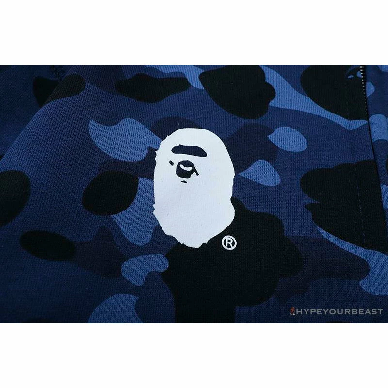 BAPE X PSG Paris Saint-Germain Camouflage Blue Hoodie Clothes