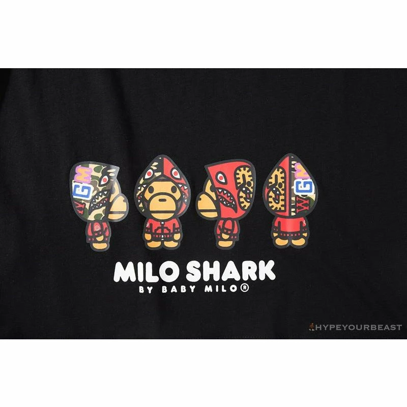 BAPE Baby Milo Red Shark Hat Little Monkey Tee Shirt ‘BLACK’