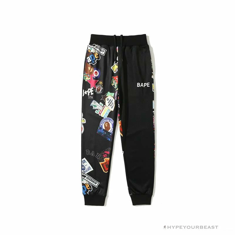 BAPE Badge LOGO Sticker Style Stitching Pants