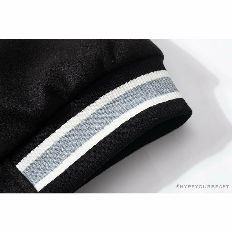 BAPE Embroidered STA Star Stitched Woolen Baseball Jacket ‘BLACK’