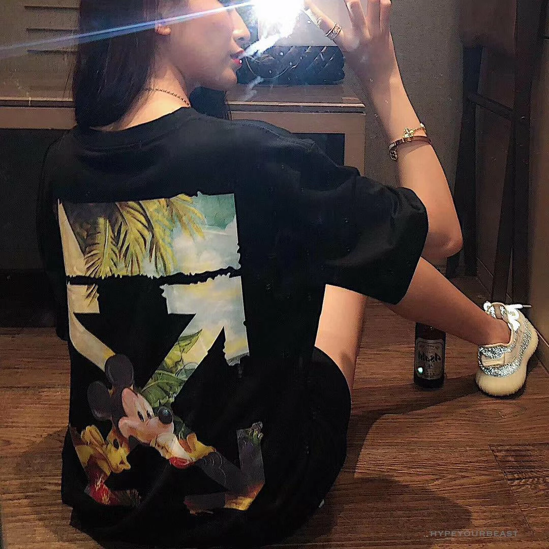 OFF-WHITE Disney Spring X Summer Mickey With Pluto Tee Shirt ‘BLACK’ T-Shirts