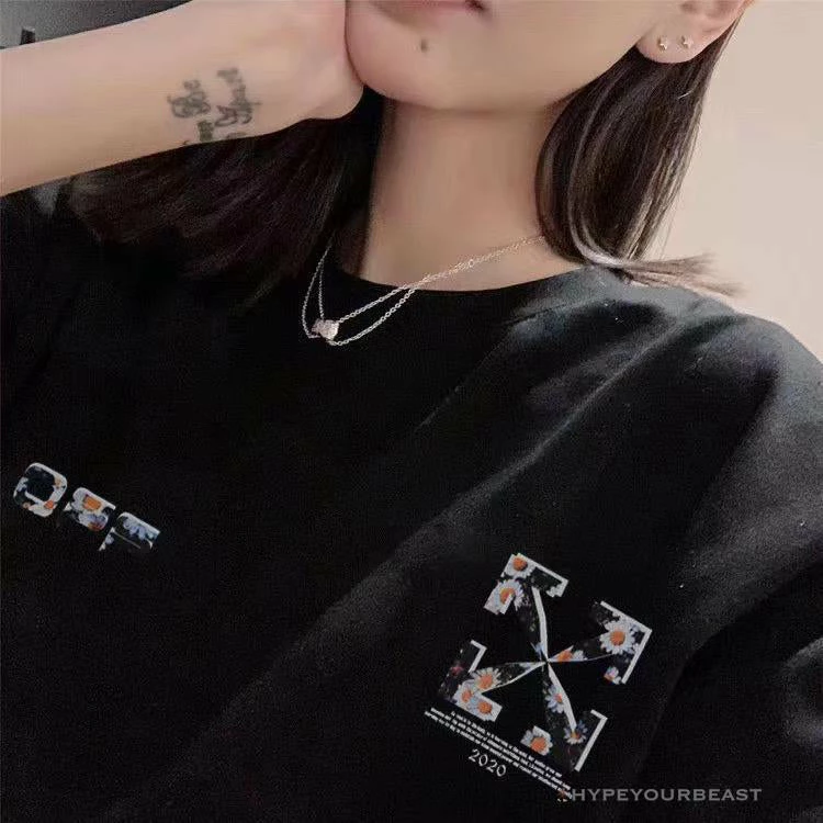 T-Shirts OFF-WHITE Daisy Graffiti Arrow Conley Tee Shirt ‘BLACK’