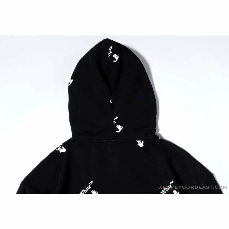 OFF-WHITE Classic Print Hoodie ‘BLACK’ Hoodies & Jackets