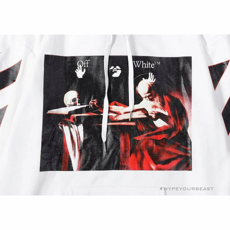 Hoodies & Jackets OFF-WHITE Skull And Writing Hoodie ‘WHITE’