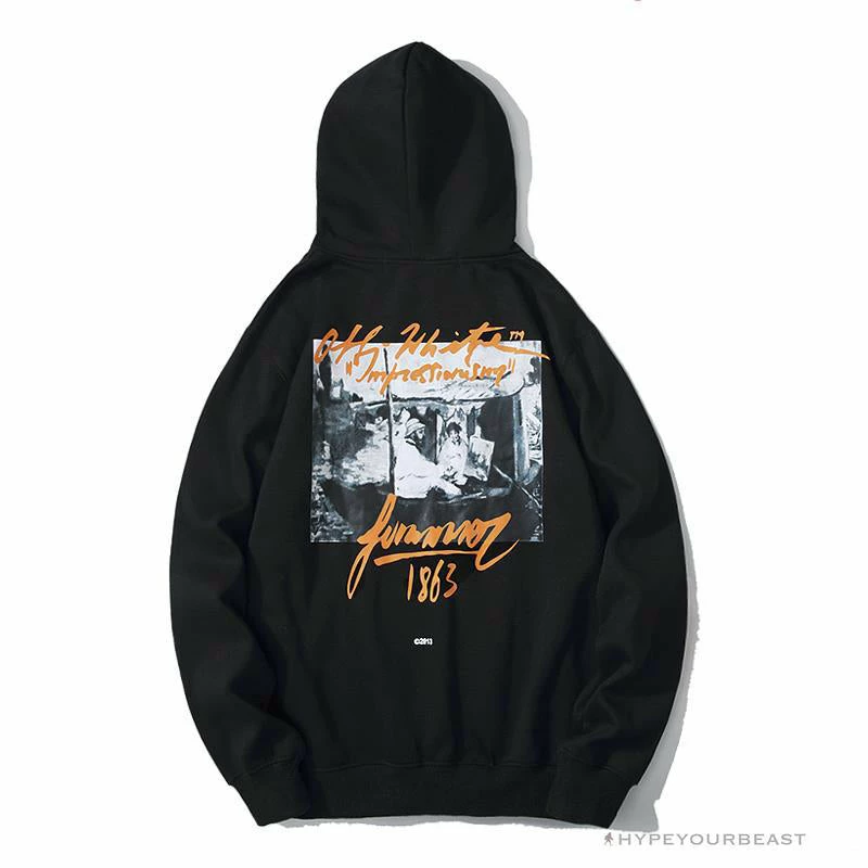OFF-WHITE CO VIRGIL ABLOH 1863 Monet Hoodie ‘BLACK’ Hoodies & Jackets