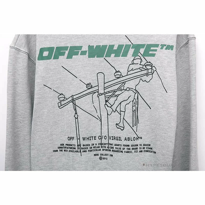 Hoodies & Jackets OFF-WHITE Hand-Painted Utility Pole Worker Hoodie ‘GREY’