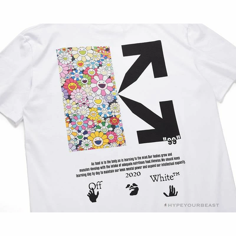 OFF-WHITE Takashi Murakami Chrysanthemum Tee Shirt ‘WHITE’ T-Shirts