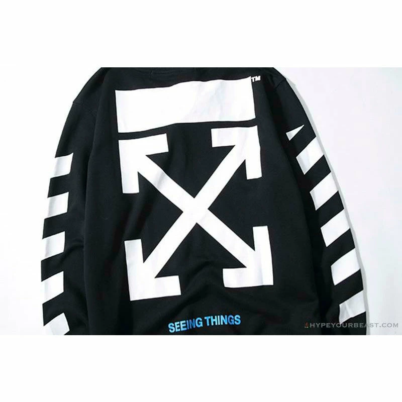 Shirts OFF-WHITE Classic Basic Cotton Terry Round Long Sleeve Shirt ‘BLACK’
