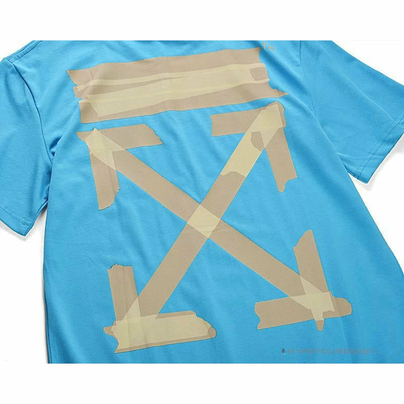 OFF-WHITE Explosive Strip Basic Arrow Tee Shirt ‘BLUE’ T-Shirts