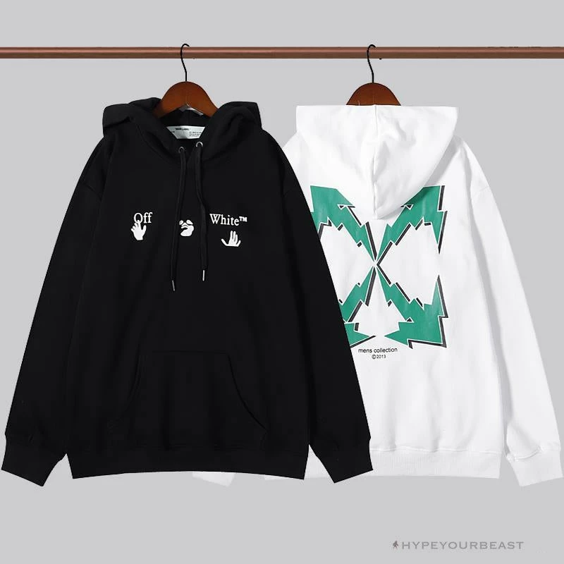 Hoodies & Jackets OFF-WHITE Green Arrow Hoodie ‘BLACK’