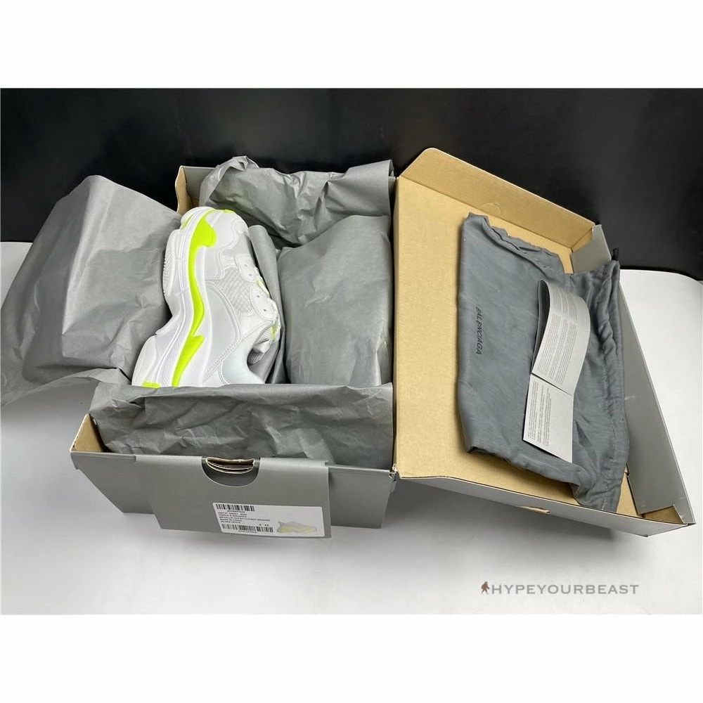 hypeyourbeast bcg triple s white neon yellow Ba*len*cia*ga triple s