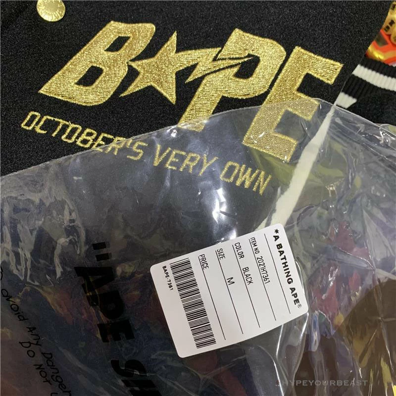 BAPE OVO Patchwork Baseball Owl Jacket Clothes