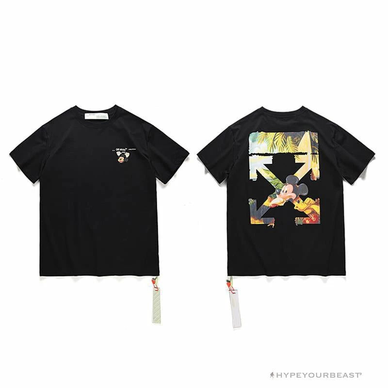 OFF-WHITE Disney Spring X Summer Mickey With Pluto Tee Shirt ‘BLACK’ T-Shirts