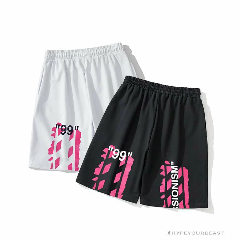 OFF-WHITE 99 X Pink Arrow Shorts ‘WHITE’ Pants