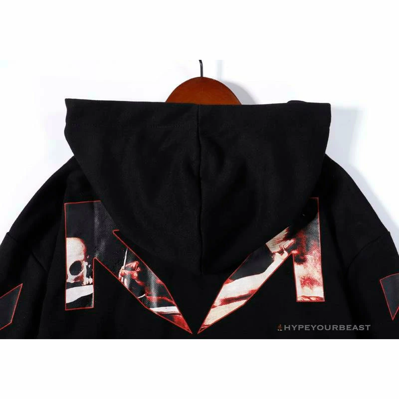 OFF-WHITE Skull And Writing Hoodie ‘BLACK’ Hoodies & Jackets