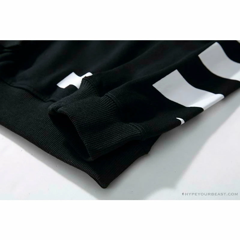 Shirts OFF-WHITE Classic Basic Cotton Terry Round Long Sleeve Shirt ‘BLACK’