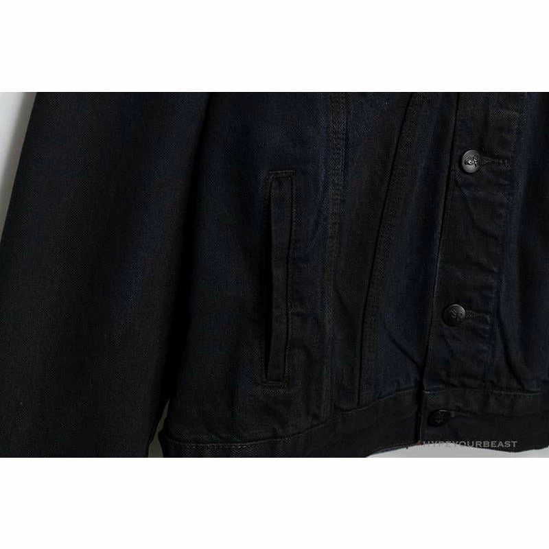 OFF-WHITE Autumn And Winter New ️Back Blue Arrow Wash Denim Jacket Hoodies & Jackets