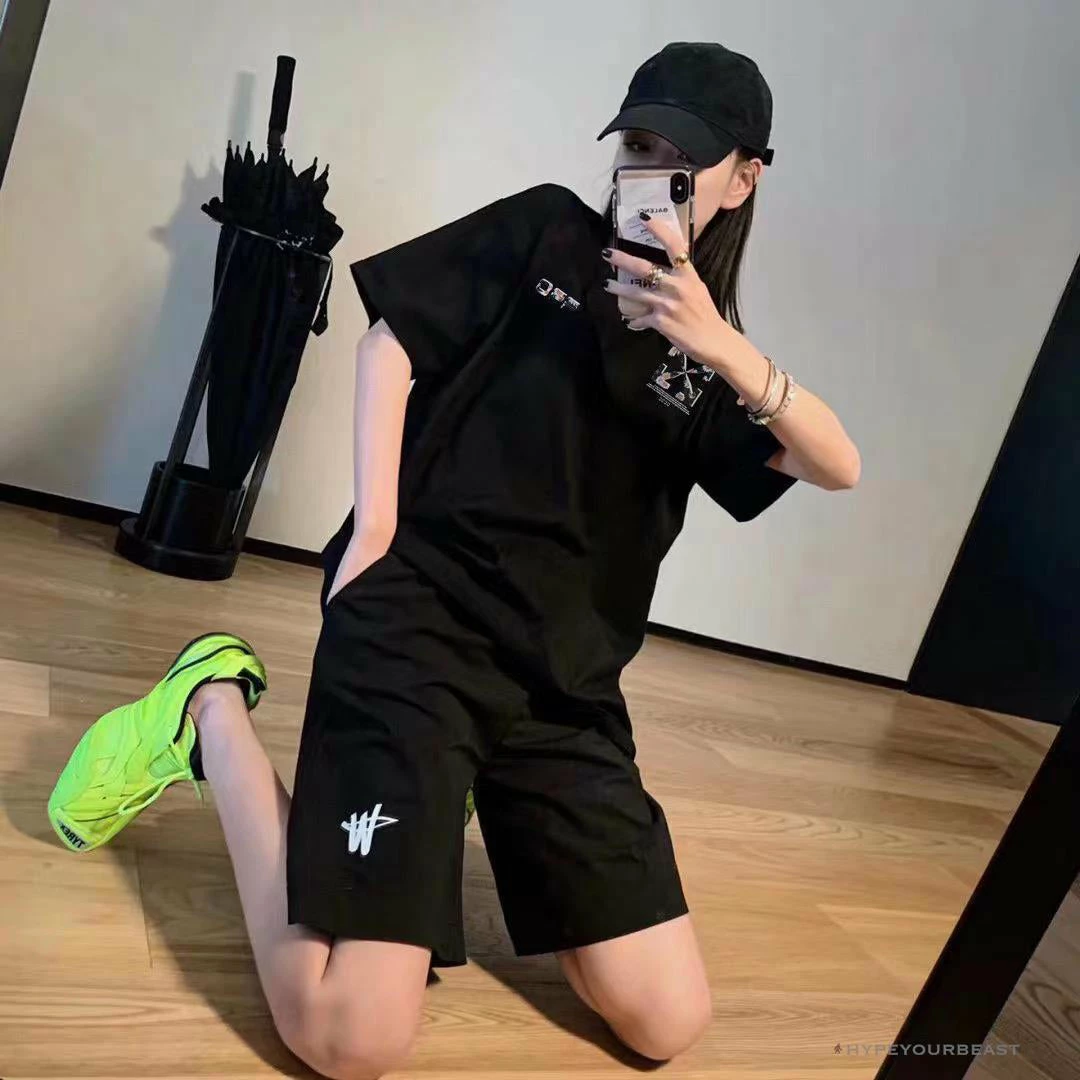 T-Shirts OFF-WHITE Daisy Graffiti Arrow Conley Tee Shirt ‘BLACK’