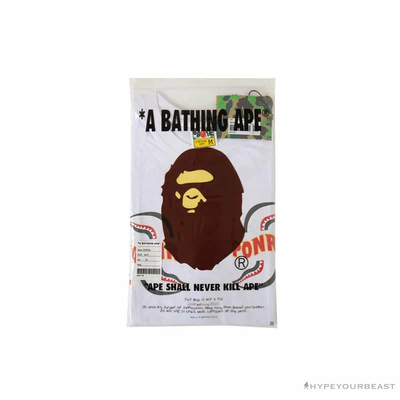 Clothes BAPE Shark Head PONR Tee Shirt ‘WHITE’