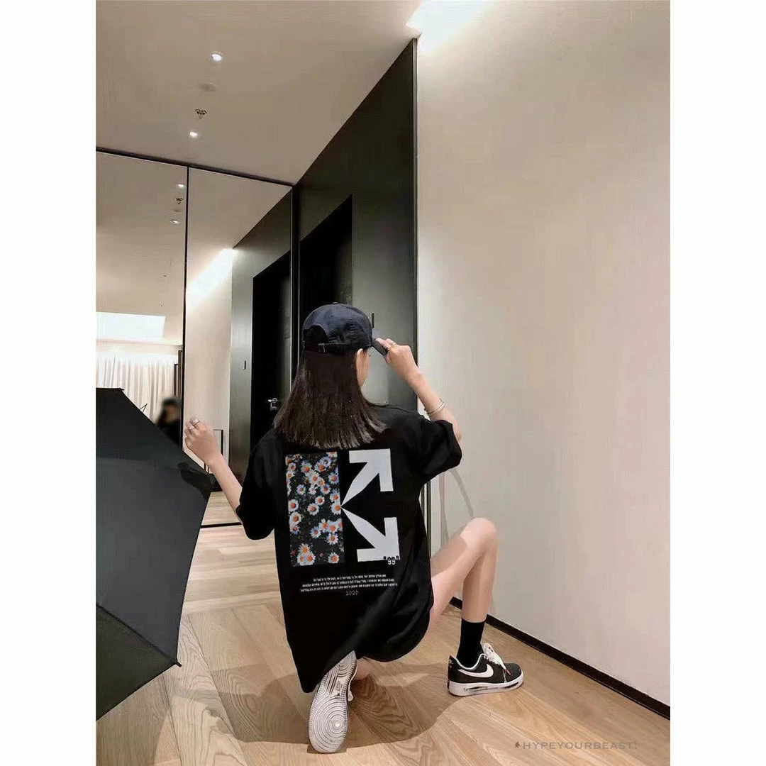 T-Shirts OFF-WHITE Daisy Graffiti Arrow Conley Tee Shirt ‘BLACK’