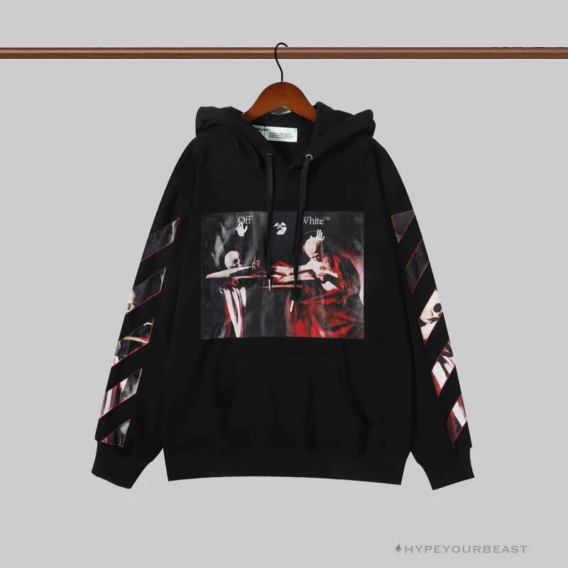 OFF-WHITE Skull And Writing Hoodie ‘BLACK’ Hoodies & Jackets