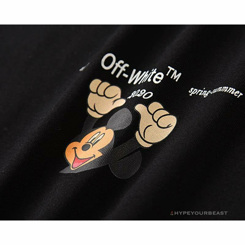 OFF-WHITE Disney Spring X Summer Mickey With Pluto Tee Shirt ‘BLACK’ T-Shirts