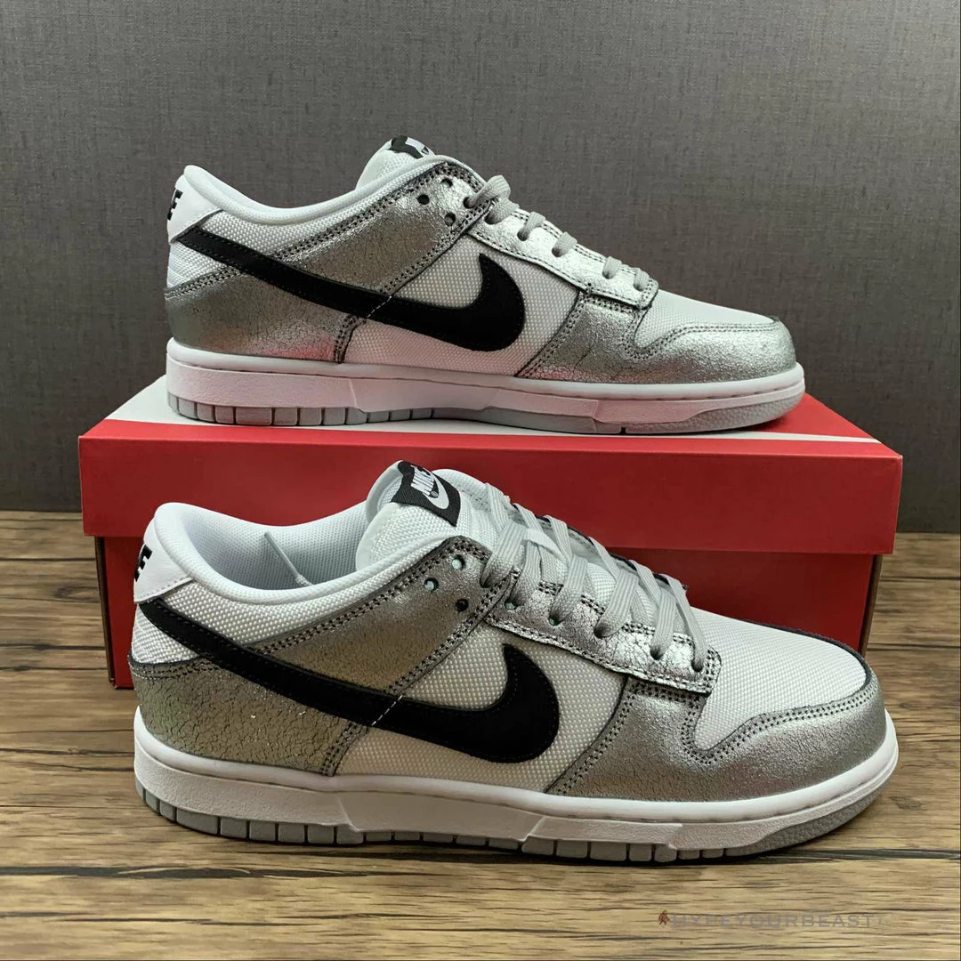 HypeYourBeast Nike Dunk Low Cracked Leather Silver