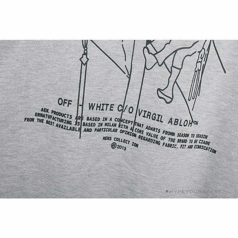 Hoodies & Jackets OFF-WHITE Hand-Painted Utility Pole Worker Hoodie ‘GREY’