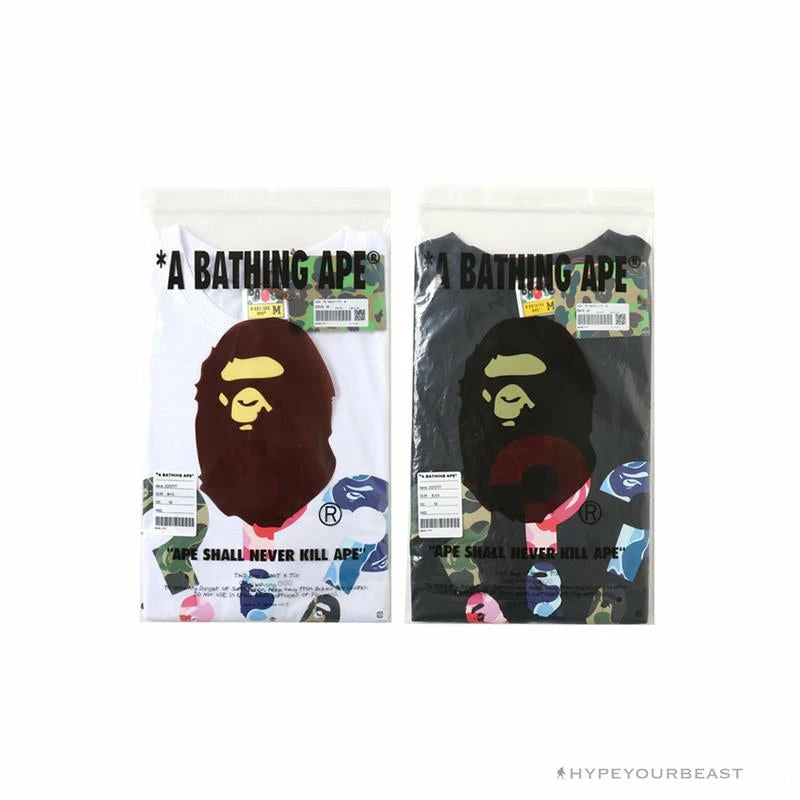 BAPE Camouflage Three-Color Question Mark Tee Shirt ‘WHITE’