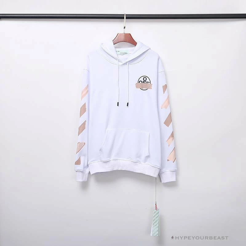 OFF-WHITE Rubber Strip Arrow Hoodie ‘WHITE’ Hoodies & Jackets