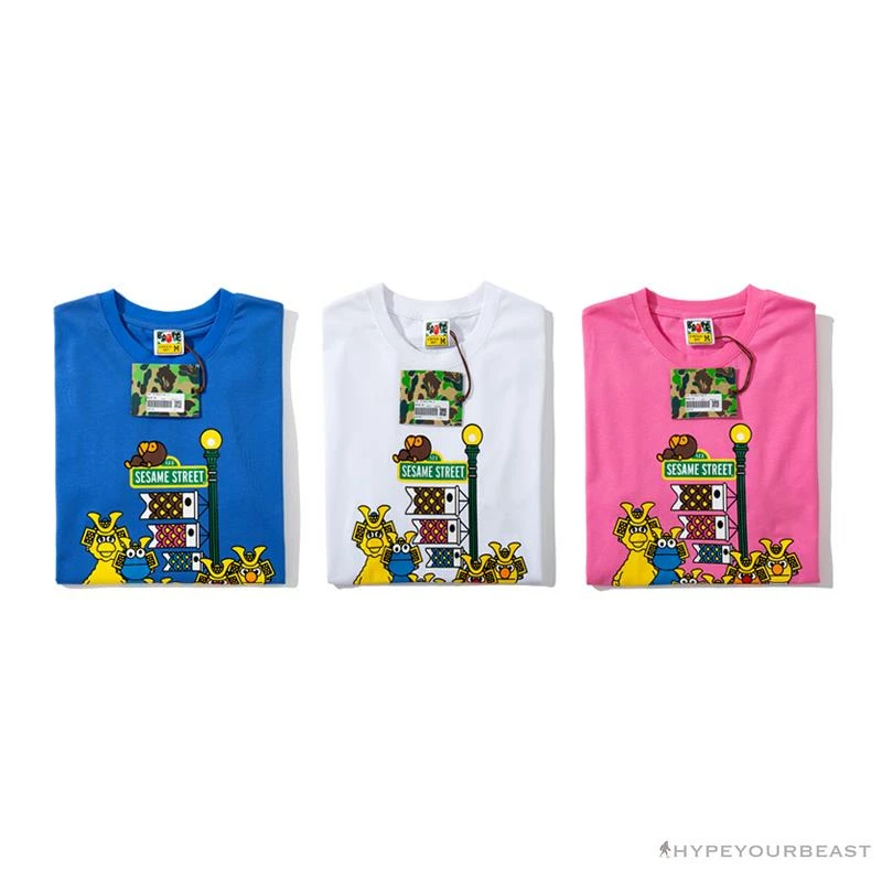 BAPE Baby Milo Sesame Street Carp Streamer Tee Shirt ‘WHITE’ Clothes