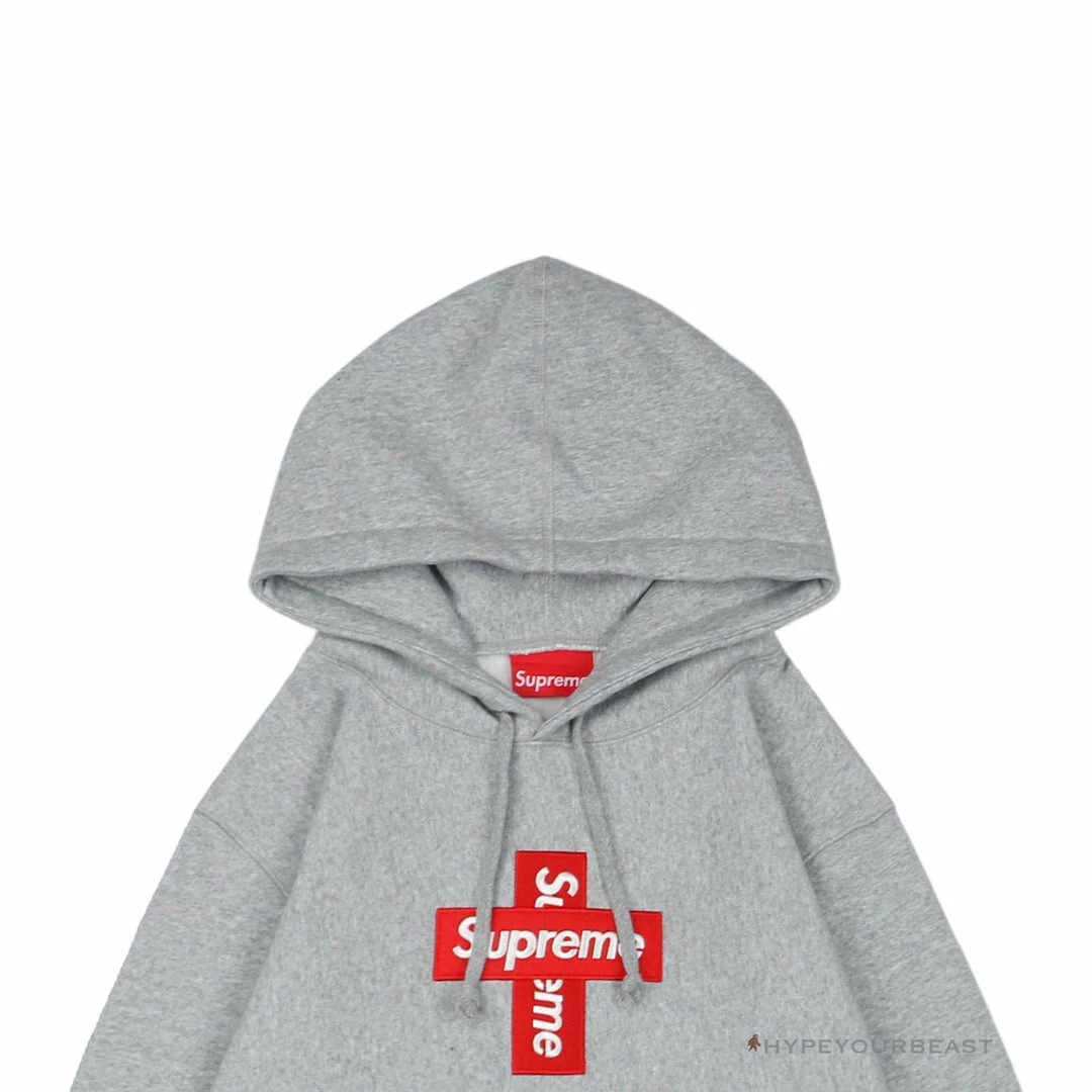 hypeyourbeast hoodies & jackets S*p*e cross box logo hoodie grey