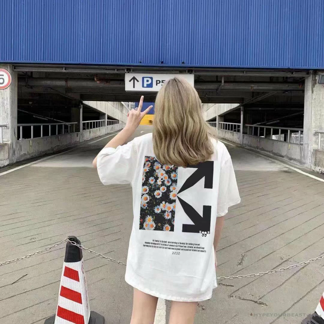 T-Shirts OFF-WHITE Daisy Graffiti Arrow Conley Tee Shirt ‘WHITE’