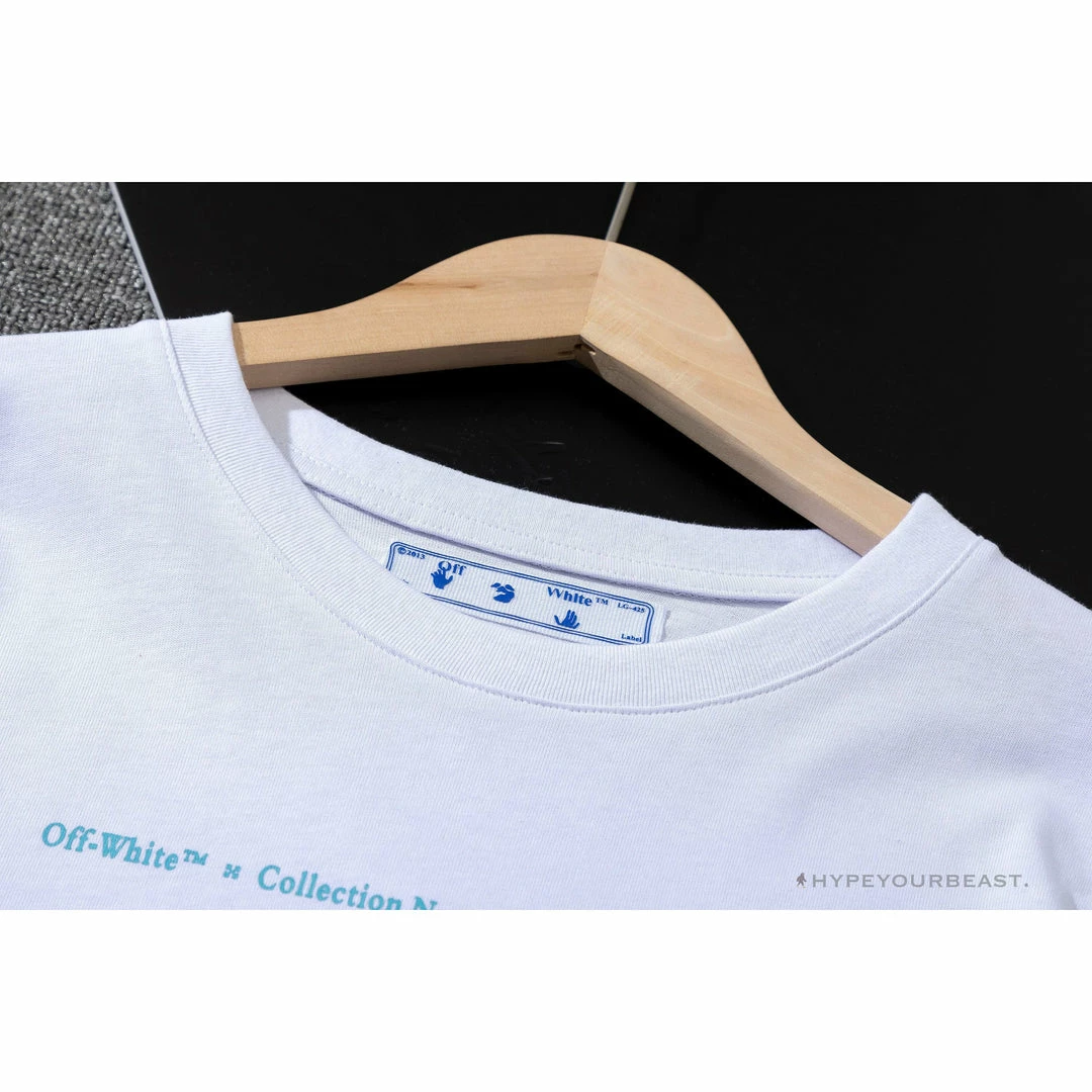 OFF-WHITE Light Blue Marker Draw Pattern Tee Shirt ‘WHITE’