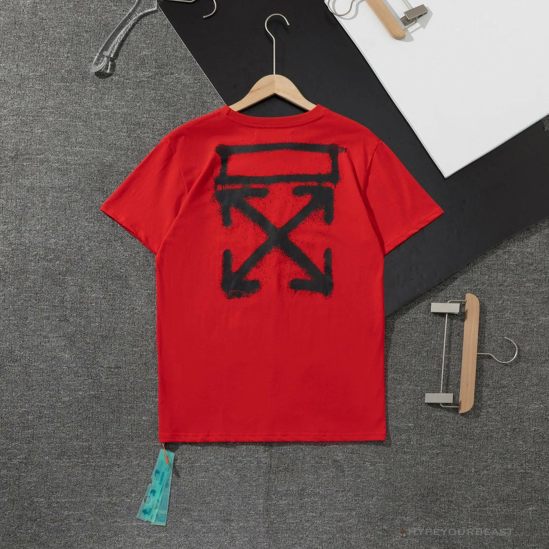 OFF-WHITE Spray Paint Arrow Tee Shirt ‘RED’