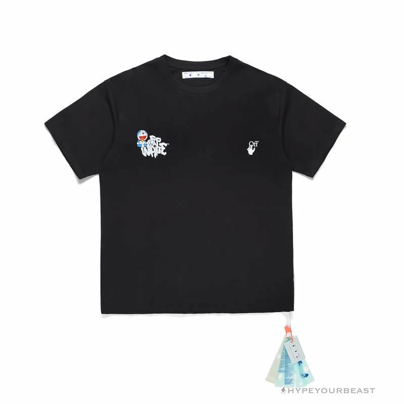 OFF-WHITE Graffiti Letter Doraemon Tee Shirt ‘ BLACK’ T-Shirts