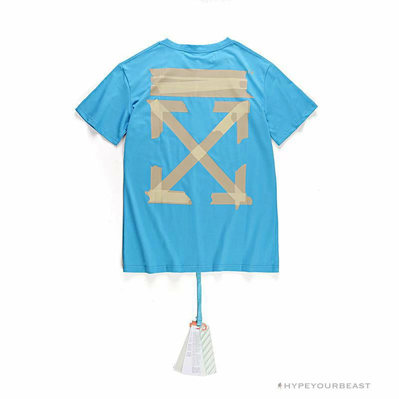 OFF-WHITE Explosive Strip Basic Arrow Tee Shirt ‘BLUE’ T-Shirts